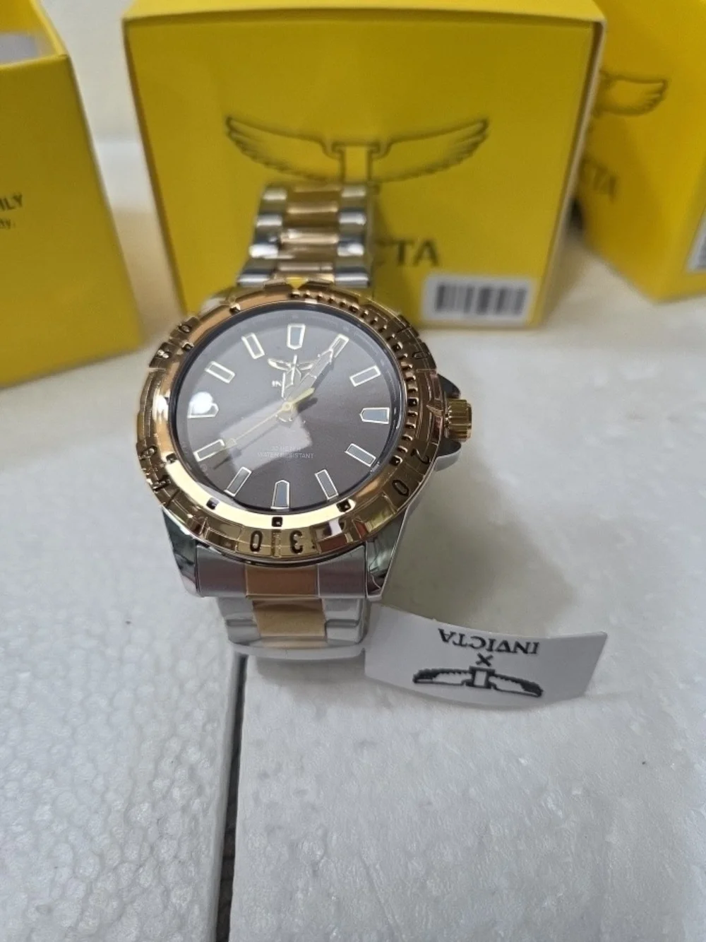 Invicta Two-Tone Men's Dive Watch - Black & Gold Dial 69037
